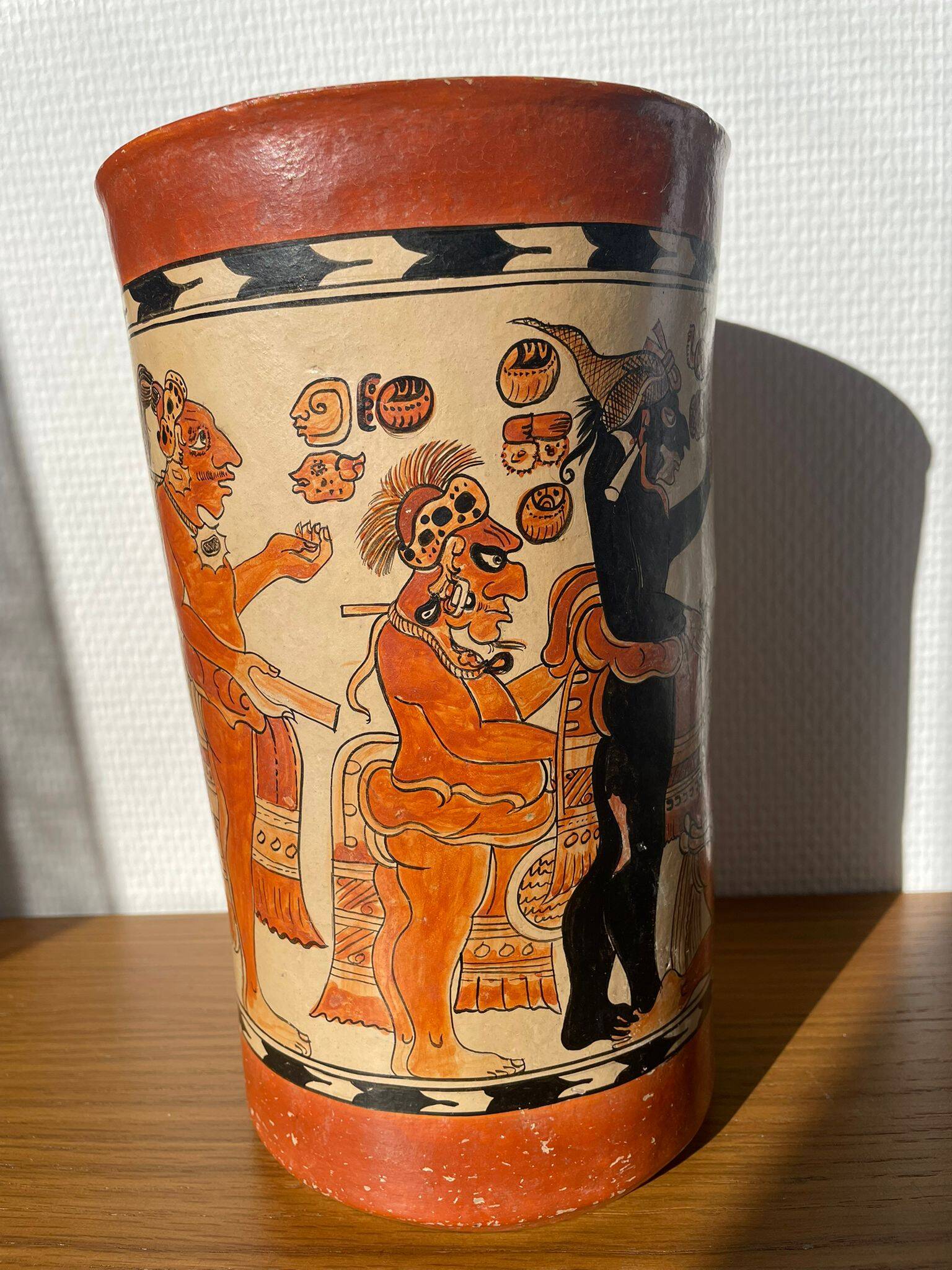 Handcrafted reproduction of Mayan vase / pottery