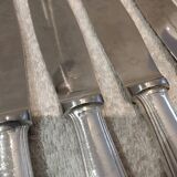 12 silver-plated metal table knives by Christofle Albatros, 24.7 cm.