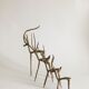 Set brass gazelles antelopes