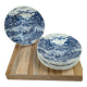 Set of 6 vintage blue Castellania deep plates.