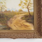Peinture « The Road by the Pond », design scandinave, années 1970