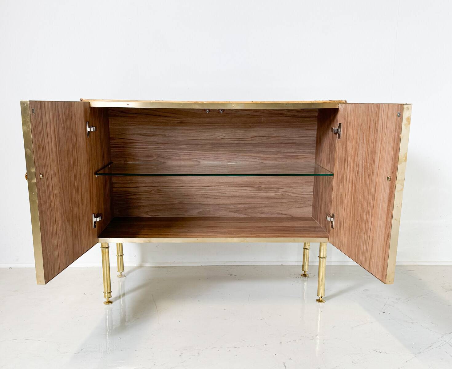 Contemporary Bamboo and Brass Chest, Italy