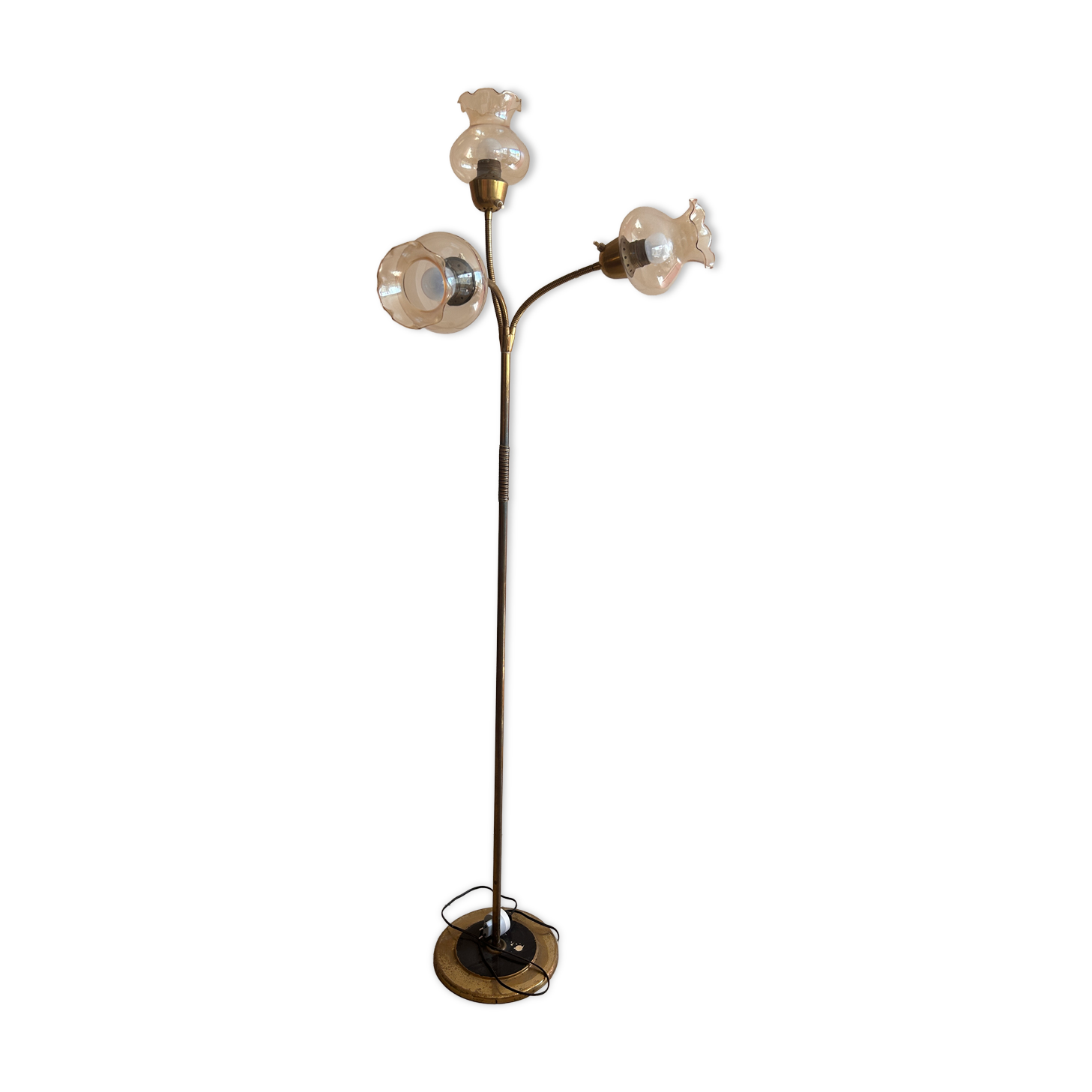 Floral floor lamp with 3 branches