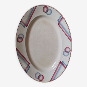 Plat ovale vintage Sarreguemines Digoin France motif les bulles