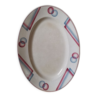 Plat ovale vintage Sarreguemines Digoin France motif les bulles