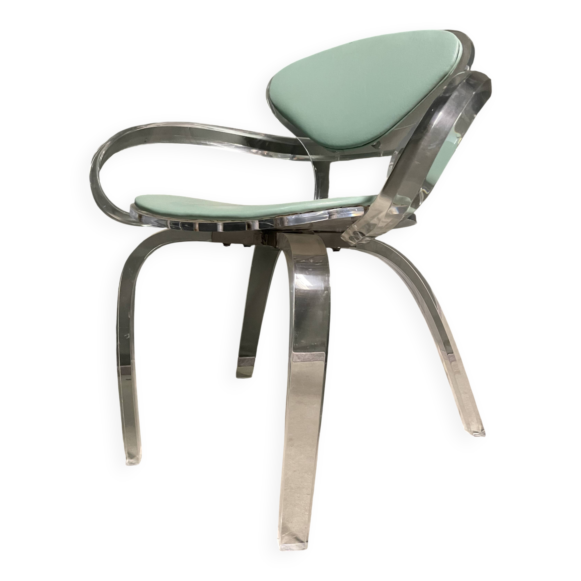 Very rare 1980's thick acrylic armchair