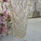 Four bohemian crystal vases