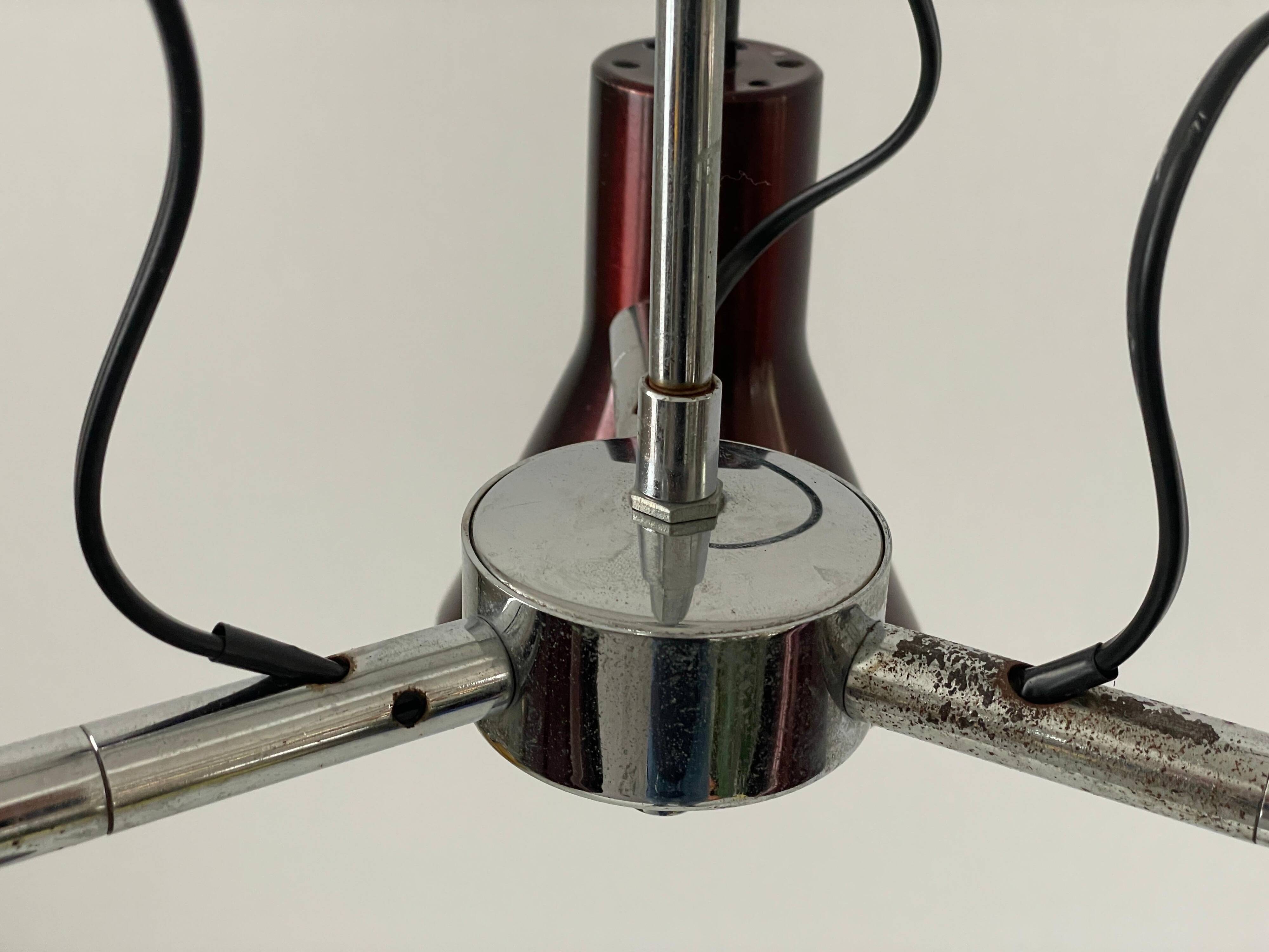 A Space Bordeaux ceiling light with 3 arms, 1970s, Germany