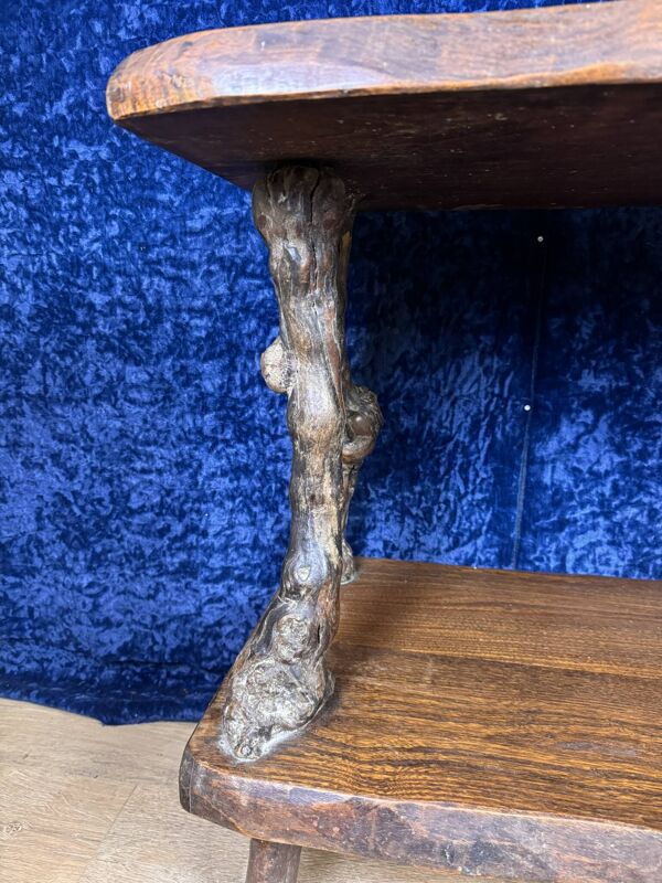 Travail art populaire du XXeme siècle : Rare charriot desserte