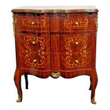 Louis XV style chest of drawers in beech wood and bronze with three drawers