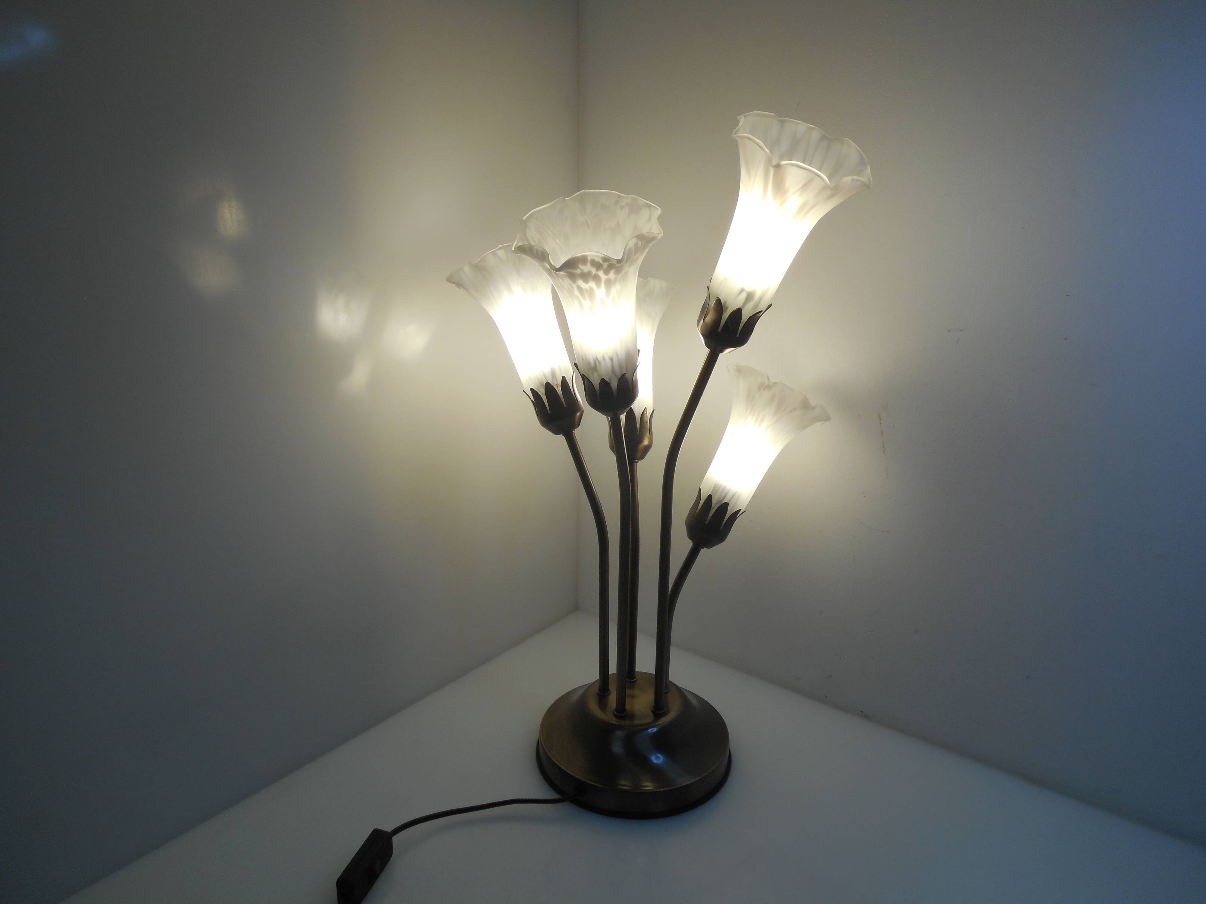 Lamp 5 branches tulips style art nouveau
