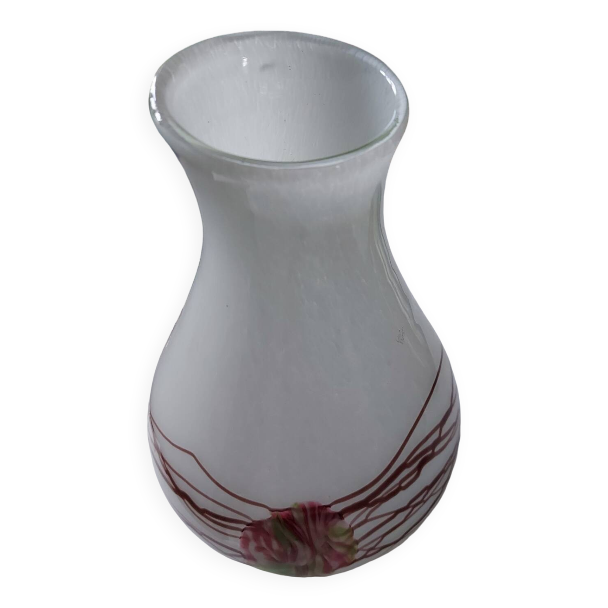 Vase boule en Opaline blanche pop art de Florence