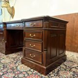 Classic English Desk with Green Inlay