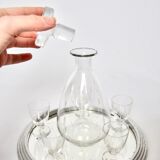 Service à Liqueur, carafe et 5 verres gravés