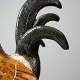 Petit coq décoratif en céramique émaillé artisanale art populaire