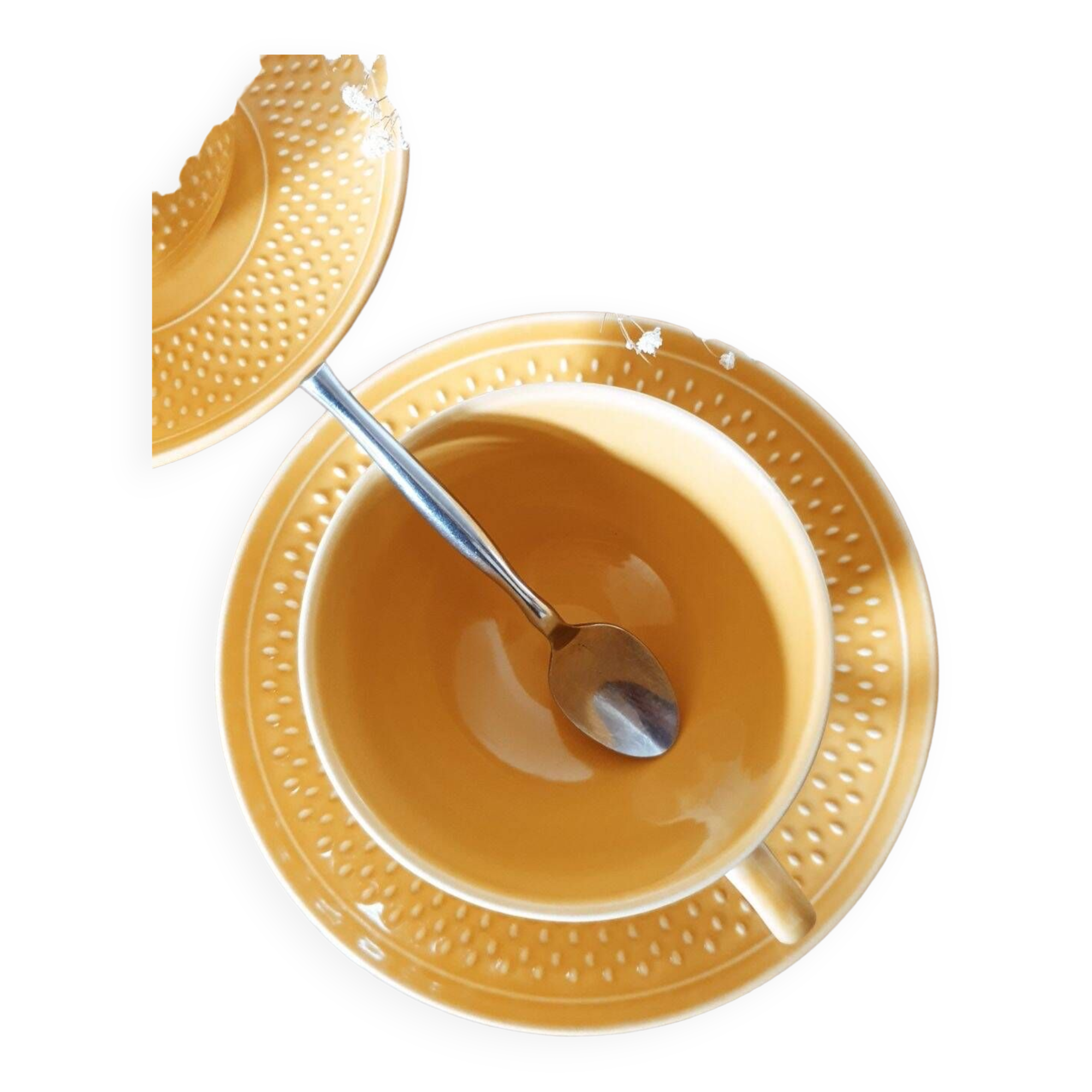 Duo of grain of rice cups and saucers