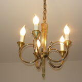 Chandelier with 5 fire hunting in bronze