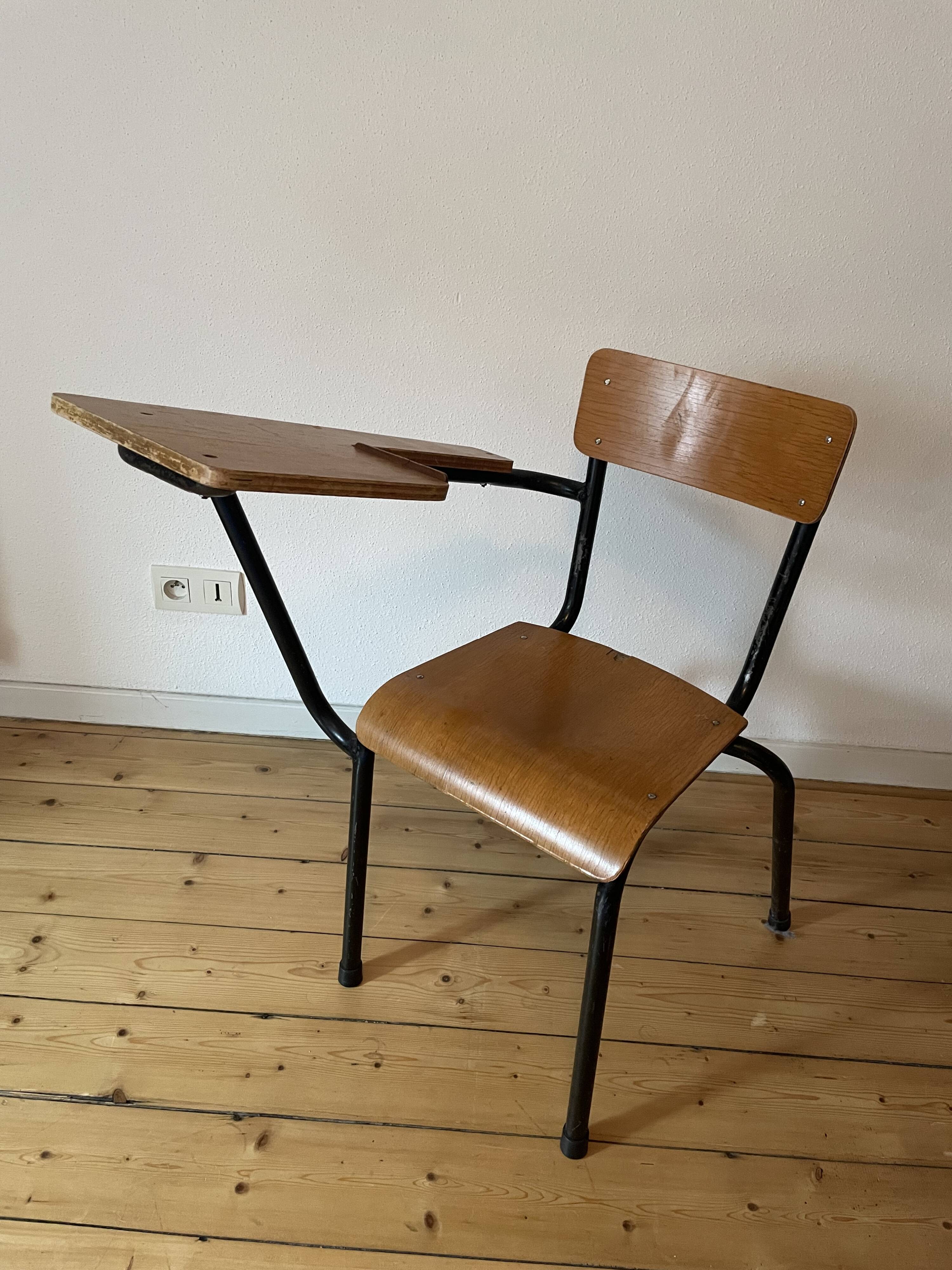 Vintage school chair with desk