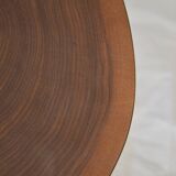 Round walnut side table