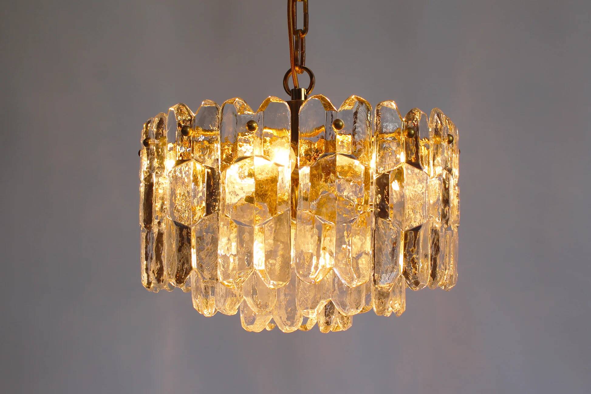 Murano glass and brass 'Palazzo' chandelier by Kalmar
