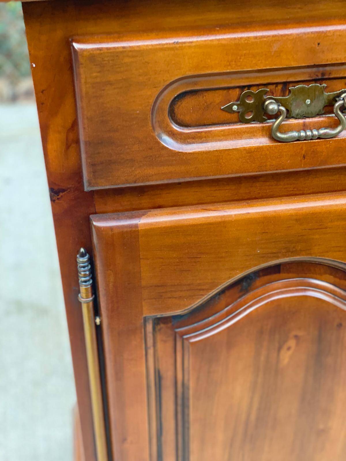 English sideboard with 2 doors and 2 drawers, solid satin cherry wood