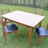 vintage dining table - 4 chairs