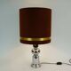 1970s table lamp aro-leuchten chrome base brown velvet lampshade