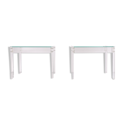 Tables d’appoint lucite années 1970 france