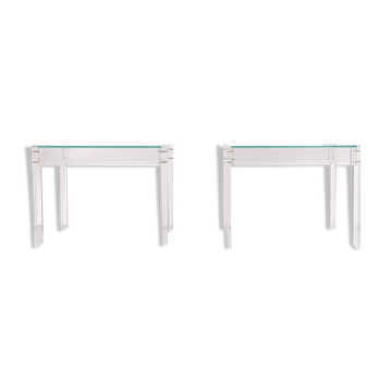 Tables d’appoint lucite années 1970 france
