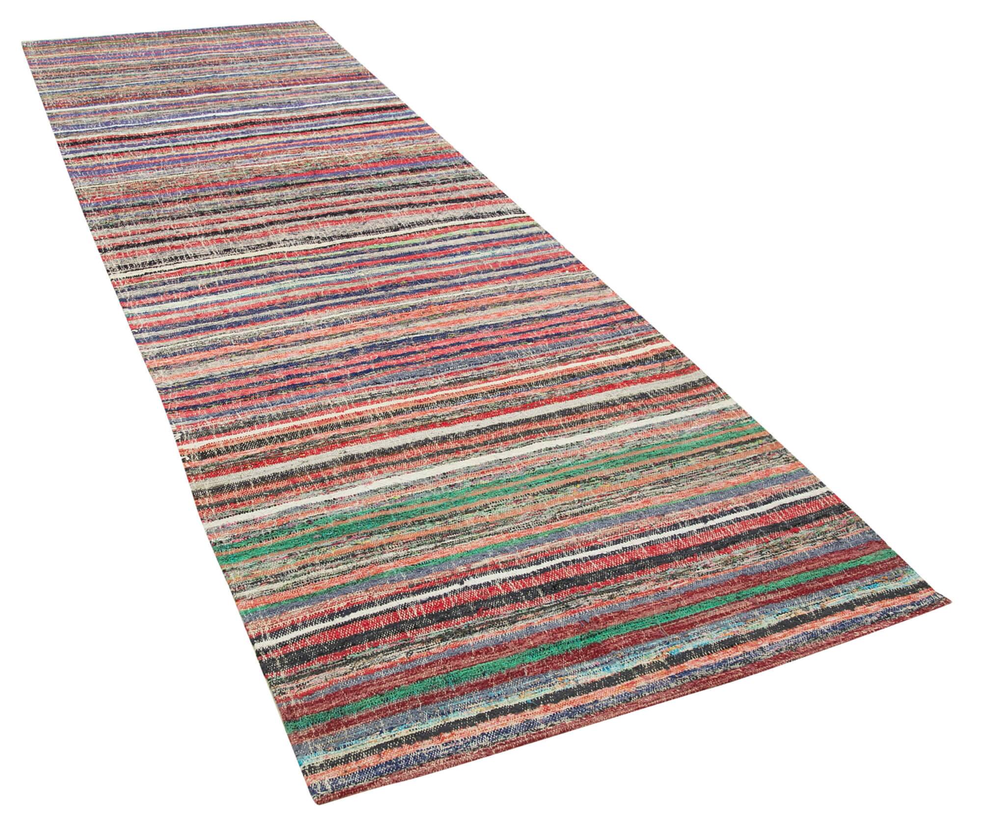 Turkish Handmade Vintage Anatolian Kilim 115 cm x 350 cm