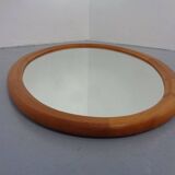 Large Danish Oval 501 Mirror in Teak by Aksel Kjersgaard, 1960s