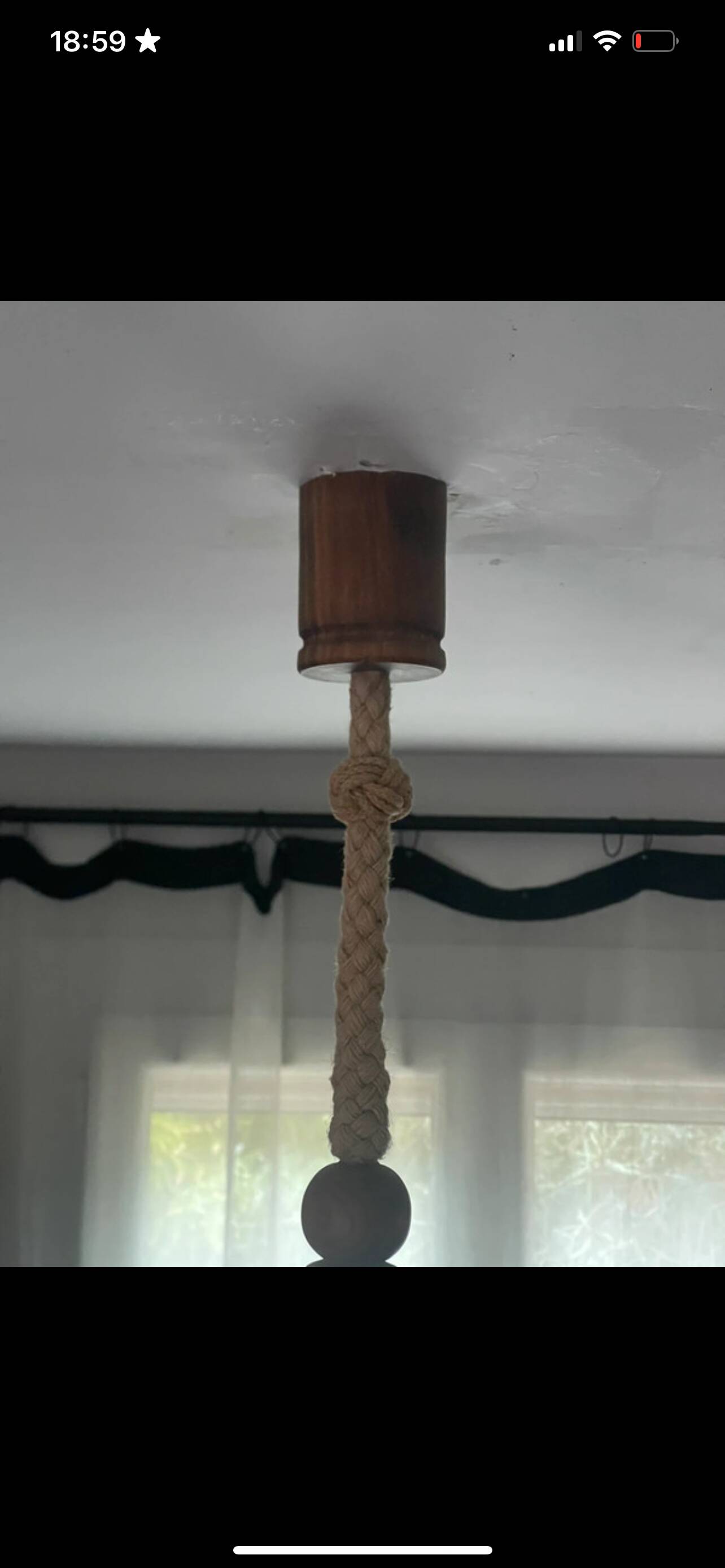 Vintage glass and teak suspension