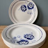 Set of 6 vintage plates in St Amand earthenware, made in France