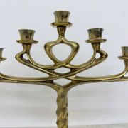 Mid-century large brutalist solid bronze candleholder, 1970s