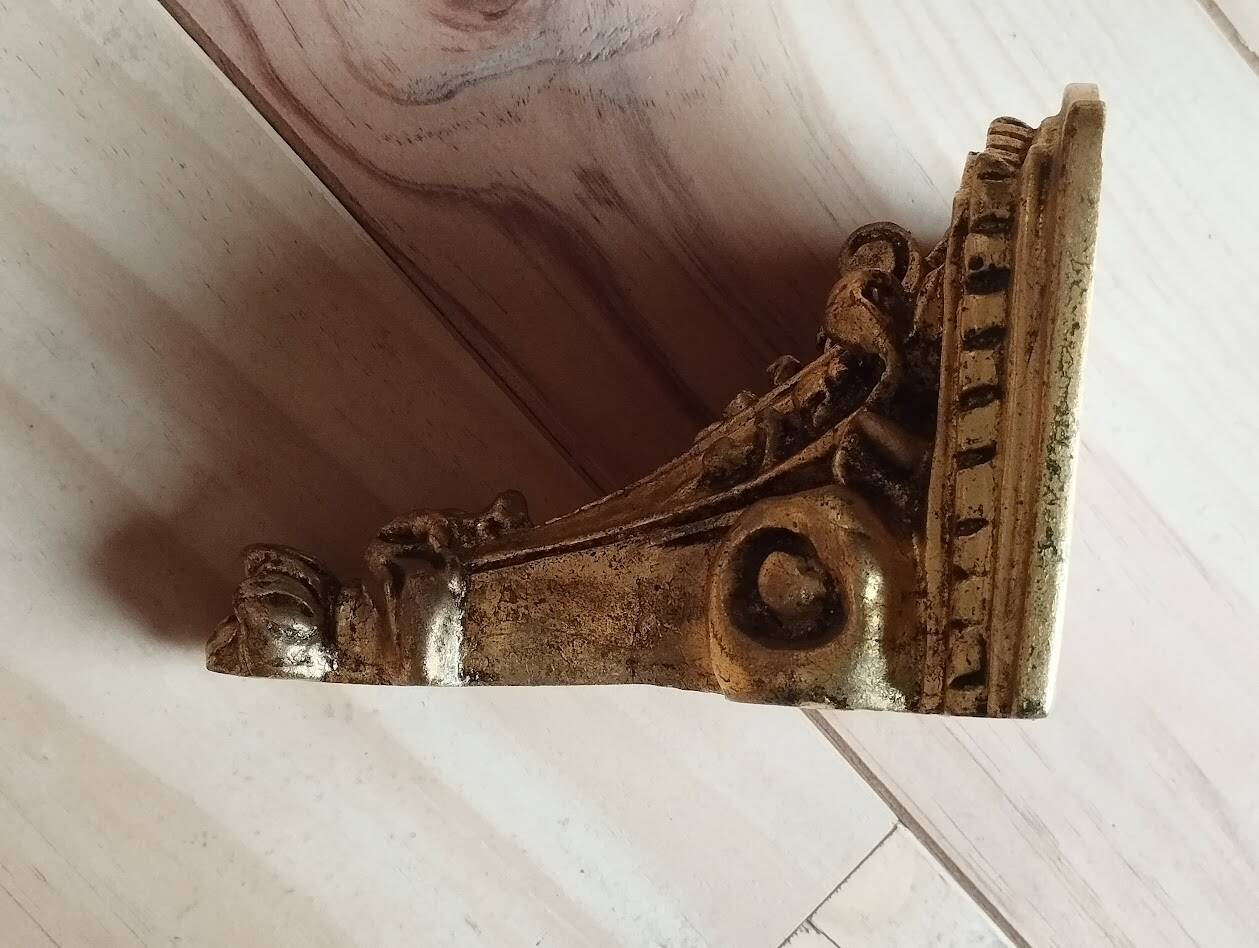 Page 1 of 7 Small wall console in rocaille style – patinated gold decor, Louis style