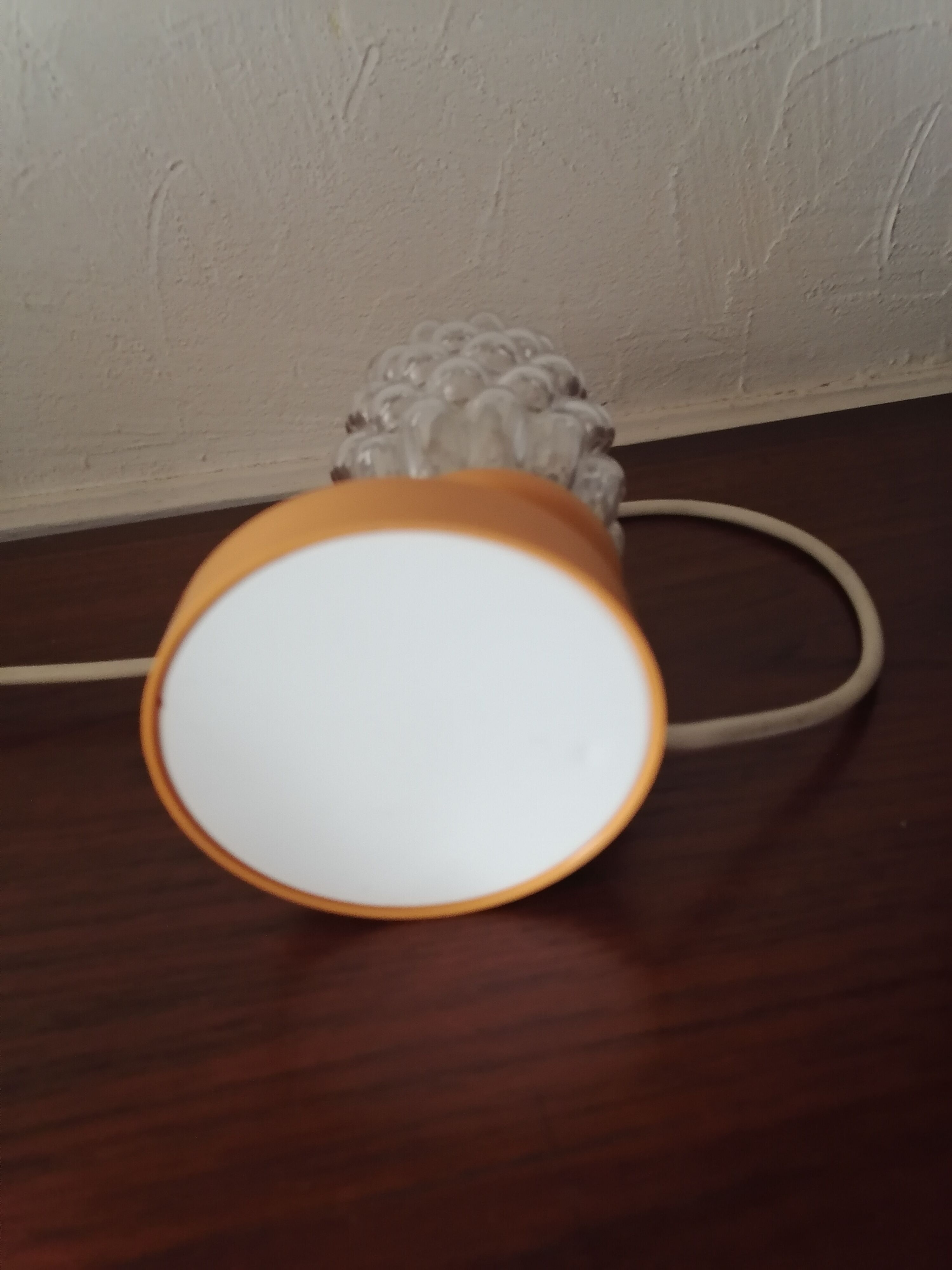 Bedside lamp 1960 1970 orange