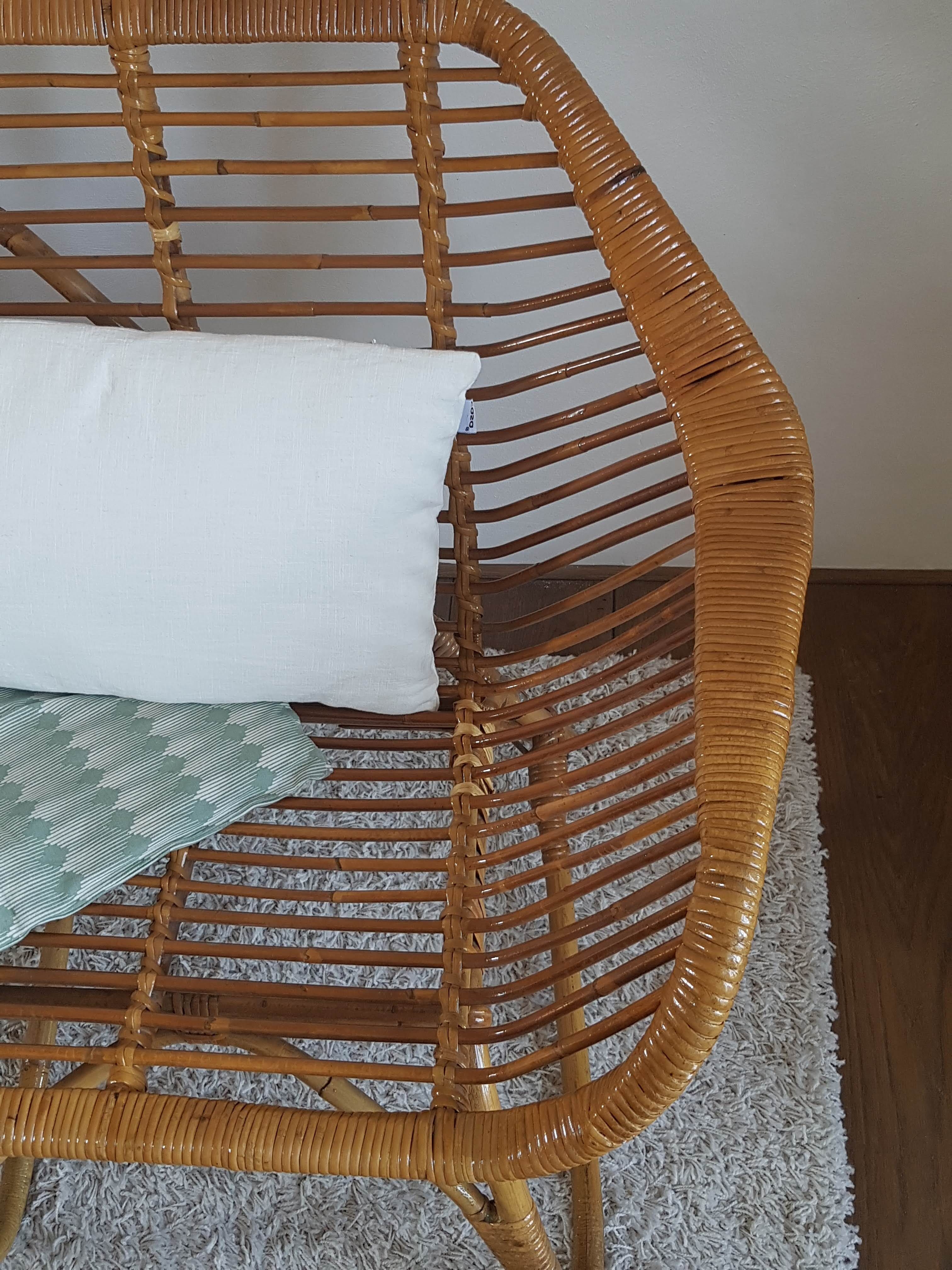2 seater rattan bench