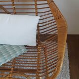 2 seater rattan bench