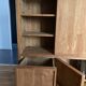 Tv unit with shelves and storage in solid teak