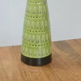 Vintage diabolo vase Marzi & Remy - ceramic West Germany 1960 - olive green relief decoration