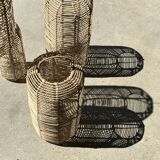 Small lantern-shaped rattan suspension H35 D15