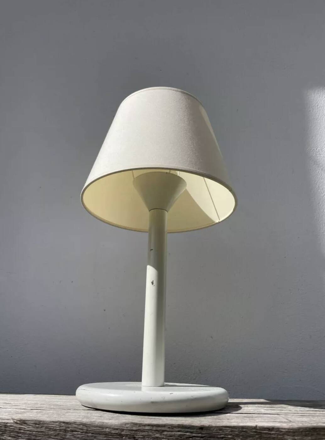 Industrial white metal lamp 1980