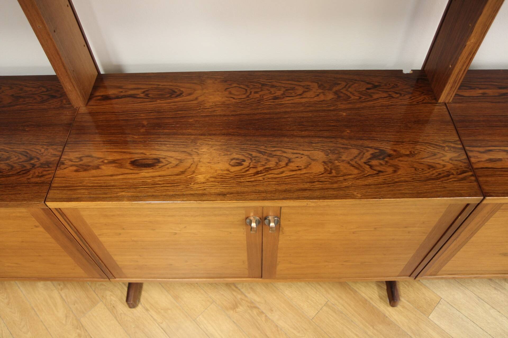 Scandinavian "triple" bookcase in rosewood, Sweden, 1960