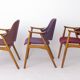 Vintage Lounge Chairs Set of 4, Germany 1960s, Beech Wood, Newly Upholstery