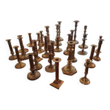 set of 30 candlesticks and candlesticks in gilded brass