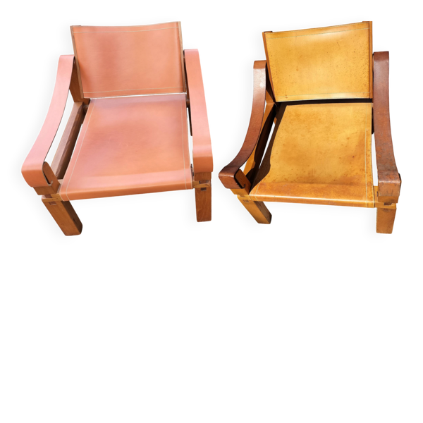 Paire de Fauteuils Lounges S10 ''Sahara'' (Gamme X) par Pierre Chapo