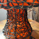 Large mushroom lamp in woven rattan