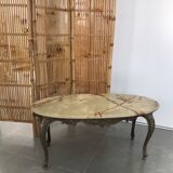 Table basse bronze et onyx