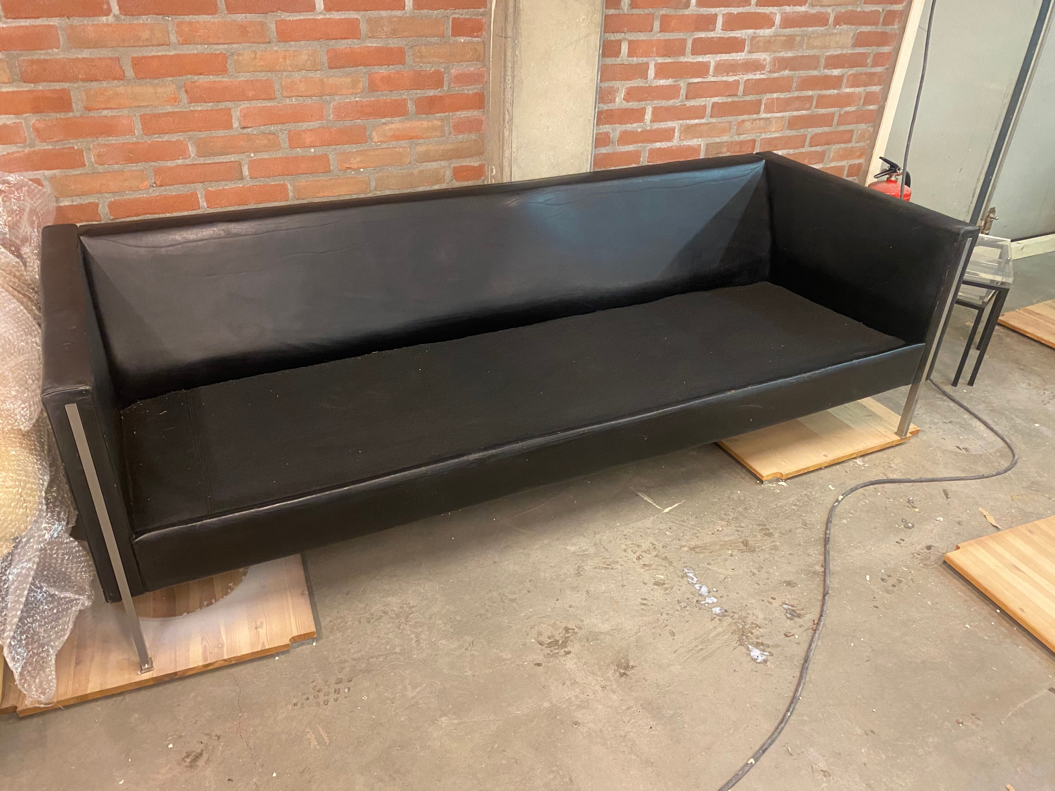 Leather No. 442/3 Sofa by Pierre Paulin for Artifort, 1960s