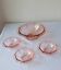 Cups and bowls 1930. Pink glass
